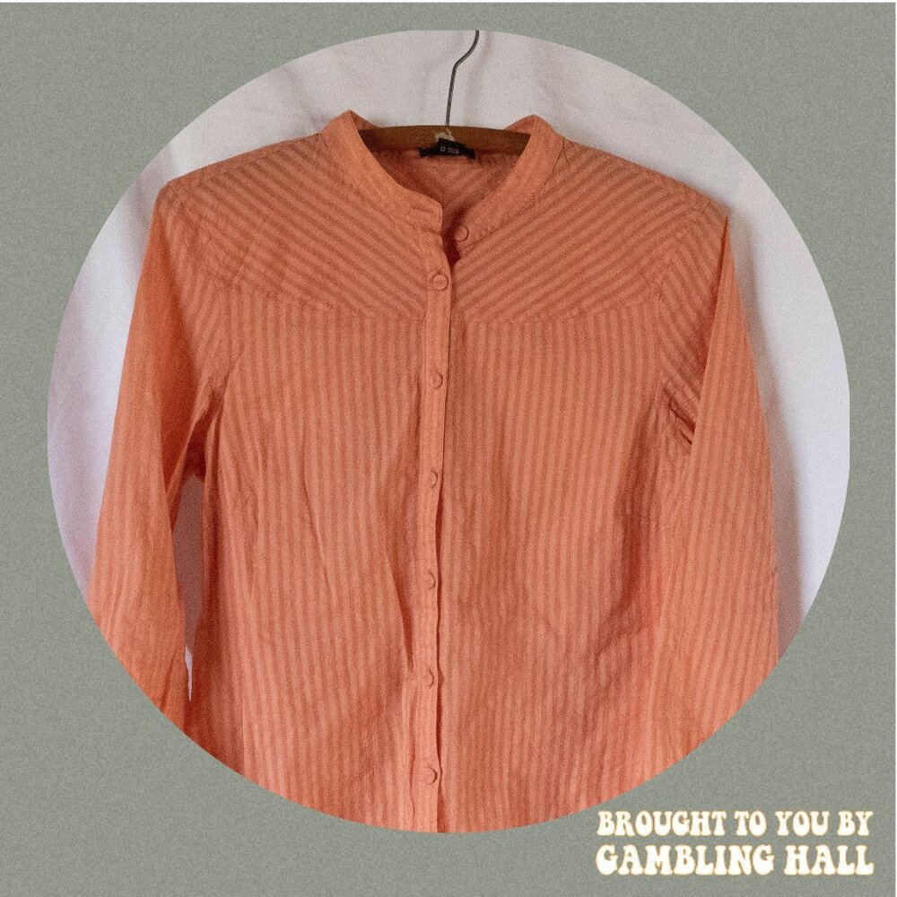 breezy striped button up blouse